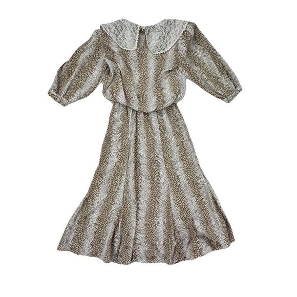 Vintage Perceptions 7/8 Prairie Dress Lace Collar Modest Cottagecore Made USA - Picture 6 of 12